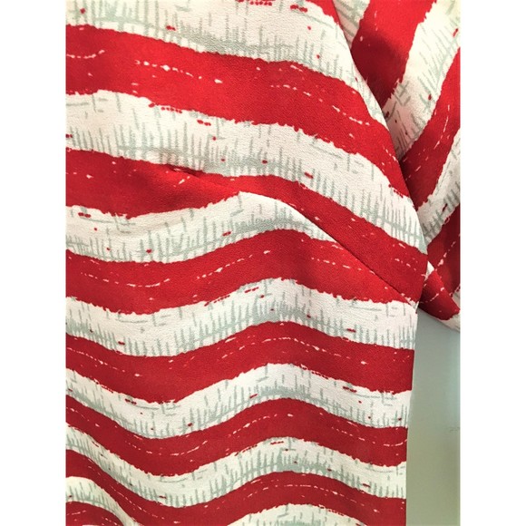 Antilia Femme Red and White Striped Top Women's Large - Picture 7 of 10